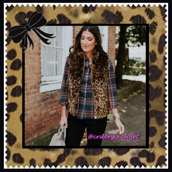 NWT, J.Crew Leopard Faux-Fur Vest - Picture 7 of 7